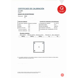 Certificado de calibración ISOCAL de 601 kg a 1500 kg